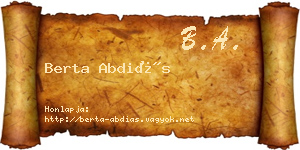 Berta Abdiás névjegykártya
